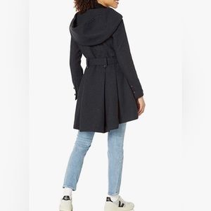 NWT Steve Madden Women's Sz L Coat w/Oversized Hood Dark Navy